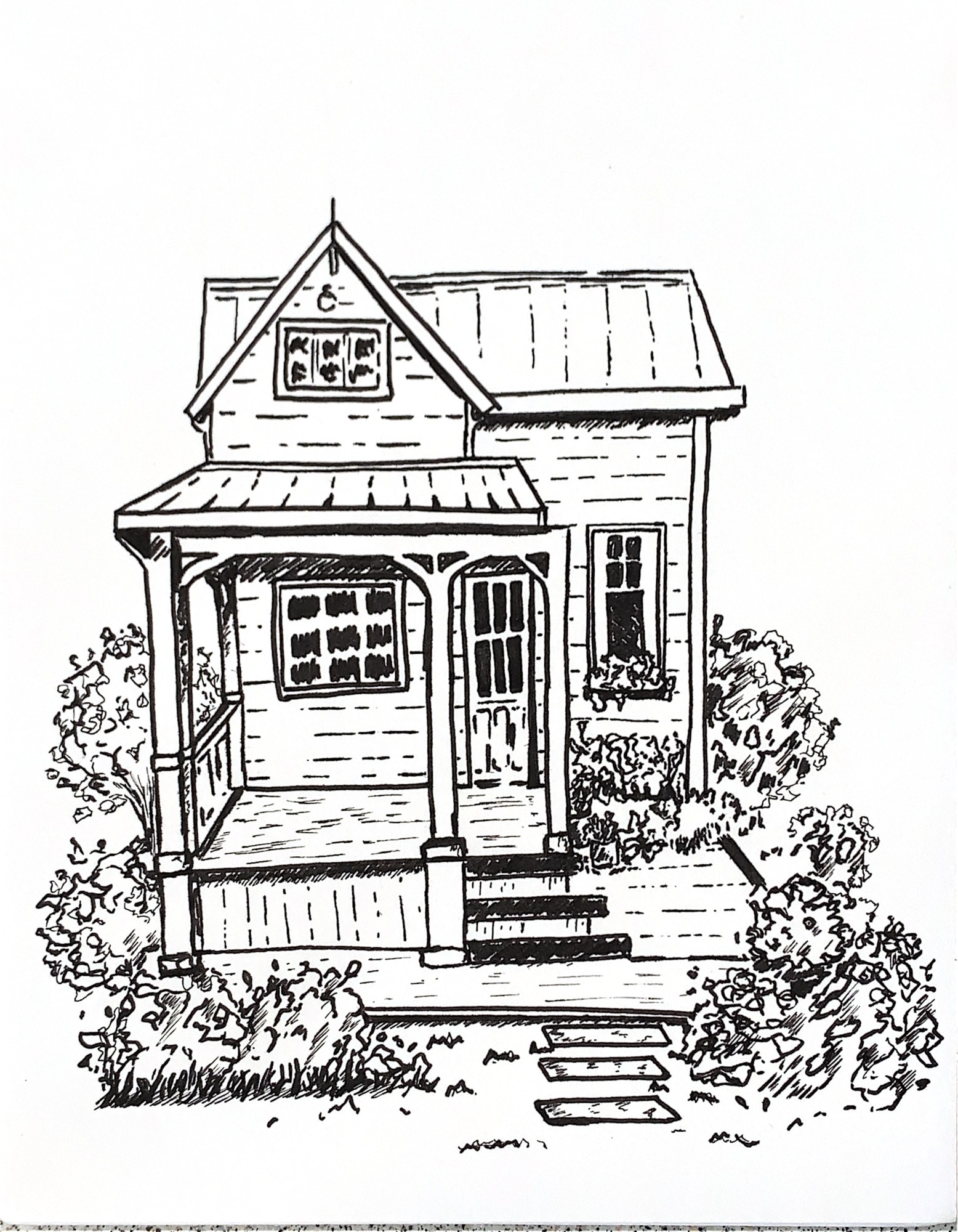 Croquis d'architecture à l'encre